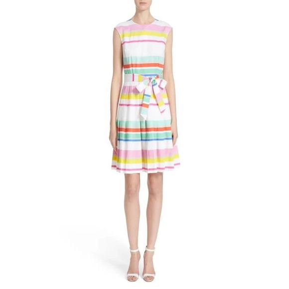 Kate Spade Multi Cape Stripe Shirtdress, Pastel Cotton Dress, Size 4 - Picture 2 of 16